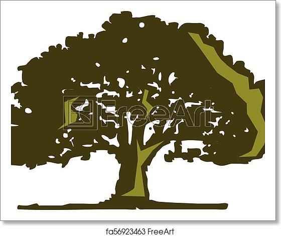 560x470 Free Art Print Of Oak Tree Vector Freeart