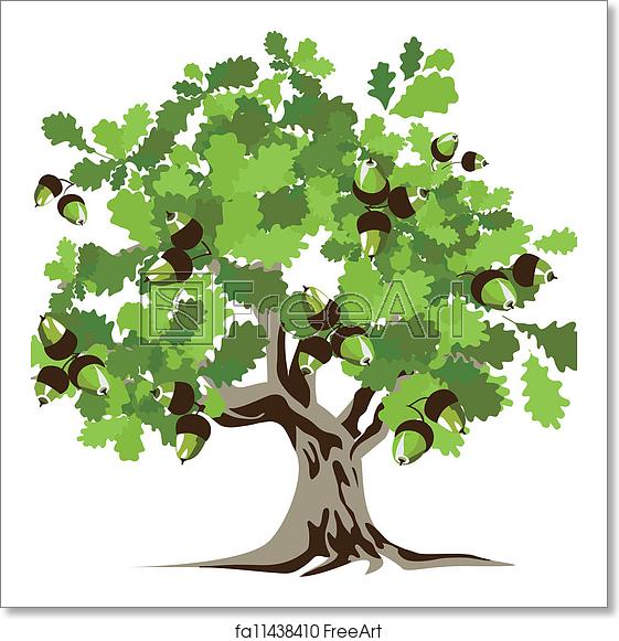 561x581 Free Art Print Of Big Green Oak Tree Vector Illustrat Big Green
