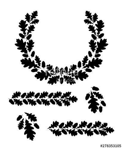 412x500 Oak Leaf Wreath Silhouette Circular Oak Wreath Vector
