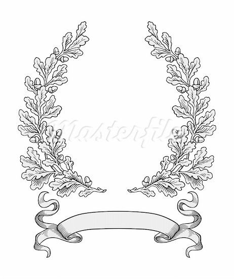 462x550 Oak Wreath Vector Stock Photos Weddings Wreath Drawing, Free