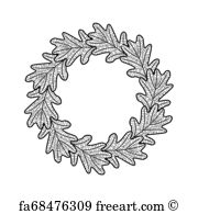 180x195 Free Oak Wreath Vector Art Prints And Wall Artwork Freeart