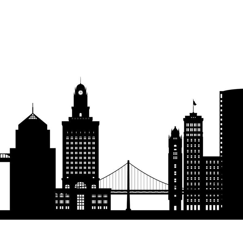 794x794 Oakland Skyline Printable Oakland California Black White Etsy