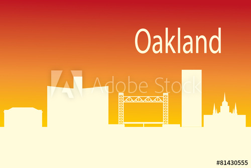 500x334 Oakland Skyline Linear Style With In Editable Vector