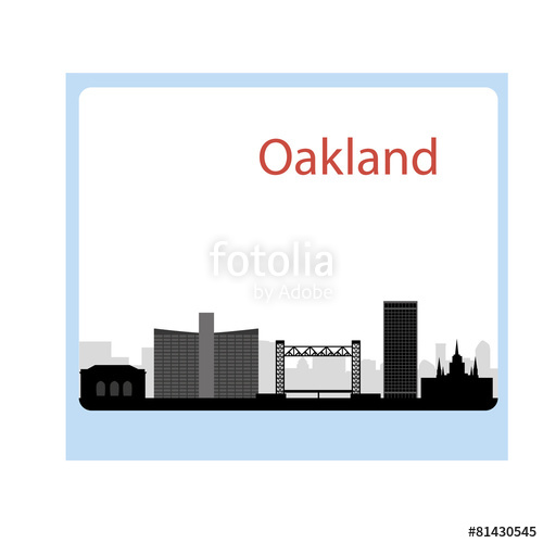 500x500 Oakland Skyline Linear Style With In Editable Vector Stock