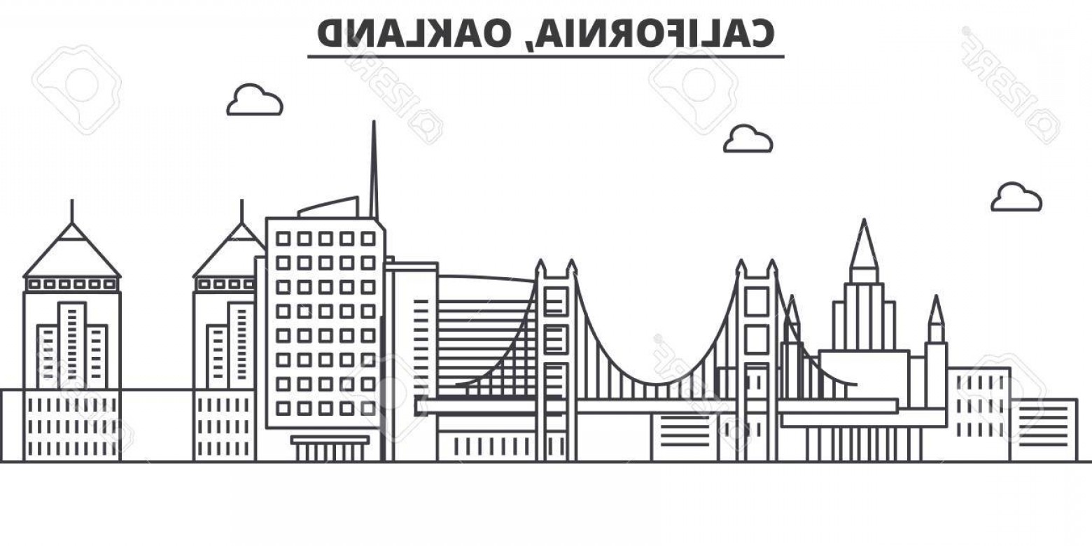 1560x780 Photostock Vector California Oakland Architecture Line Skyline