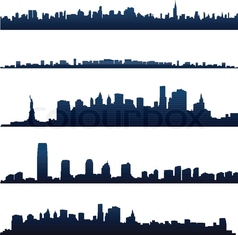 800x789 Cityscape Silhouette Background Stock Vector Colourbox