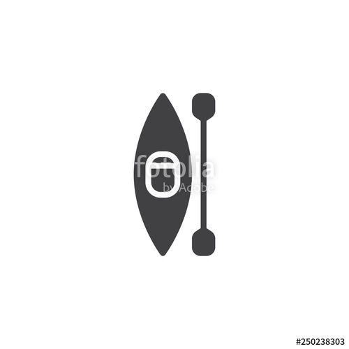 500x500 Kayak And Oar Top View Vector Icon Filled Flat Sign For Mobile