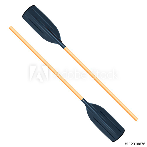 500x500 Two Rowing Oars Vector Illustration Isolated On White Background