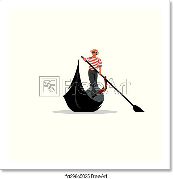 Free Art Print Of Venice Gondola, Gondolier Rowing Oar Sign 561x581 Free Art Print Of Venice Gondola, Gondolier Rowing Oar Sign