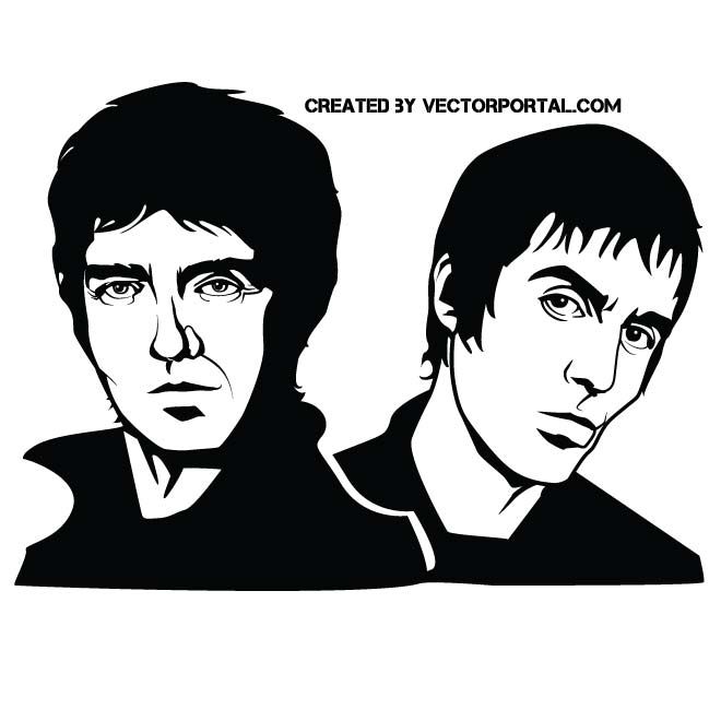 660x660 Oasis Band Vector Image Celebrity Vector Illustrations