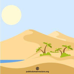 300x300 Oasis In The Desert Vector Image