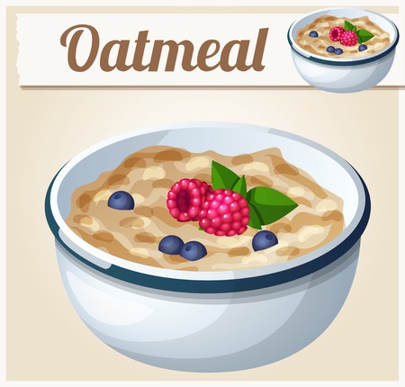 450x430 Oatmeal Cartoon Vector Icon Royalty Free Vector Graphics