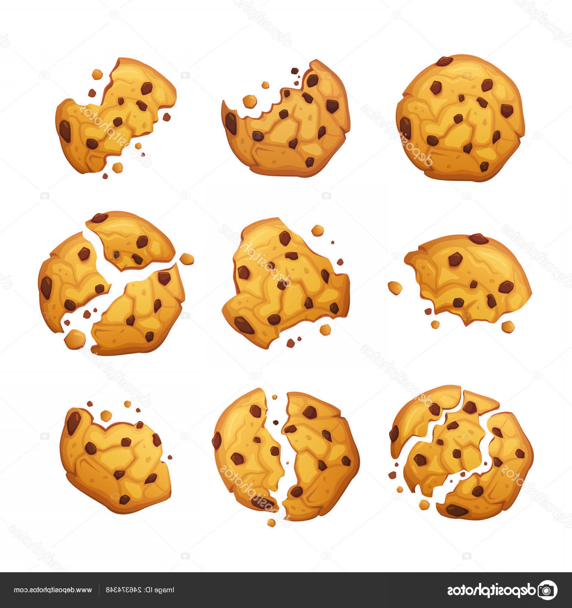 1920x2040 Stock Illustration Vector Oatmeal Cookie With Chocolate Soidergi