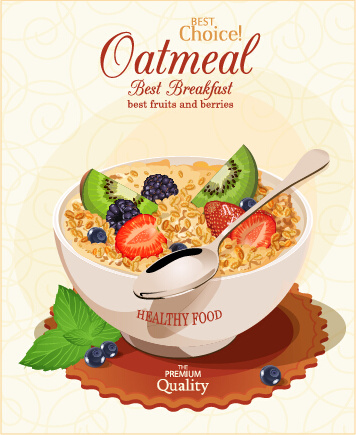 356x435 Creative Oatmeal Advertising Poster Vector Free Vector