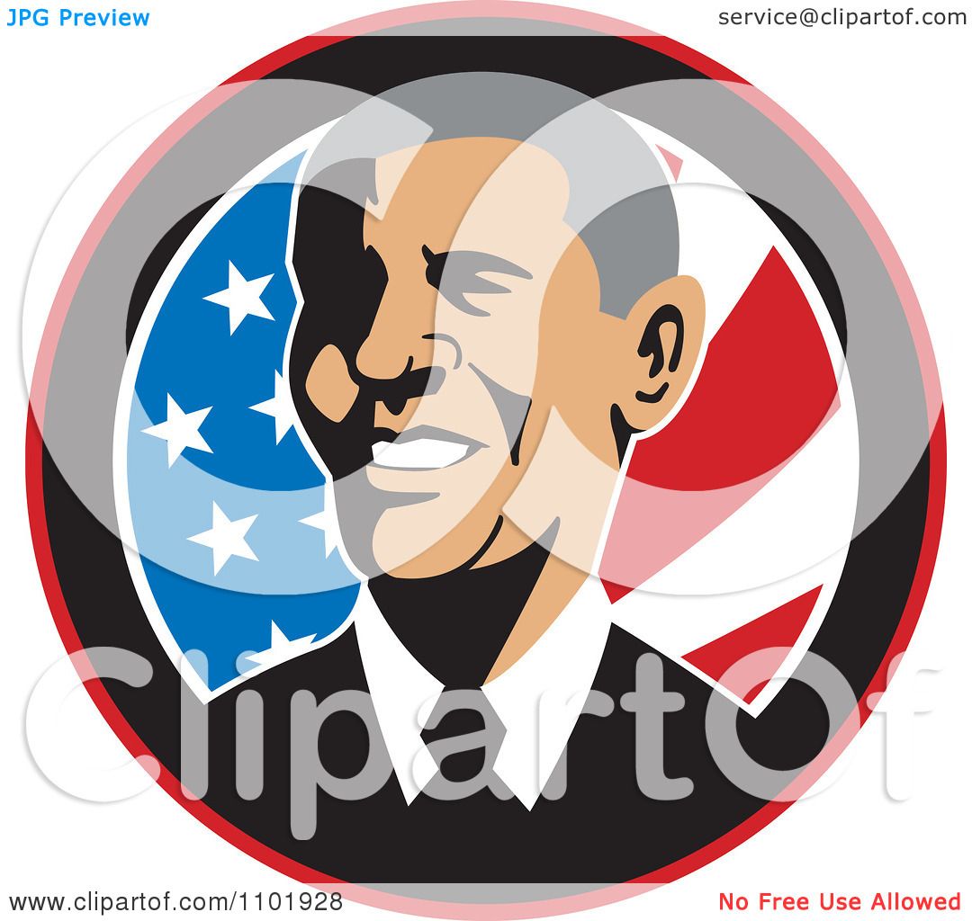 1080x1024 Clipart Barack Obama American President Over Stars And Stripes