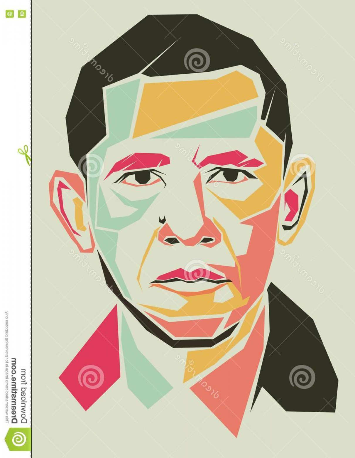 1210x1560 Editorial Image Barack Obama Simple Line Simple Colour Vector