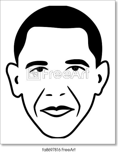 450x580 Free Art Print Of Vector Barack Obama