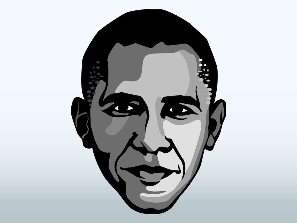 1024x768 Barack Obama Face Vector Art Graphics