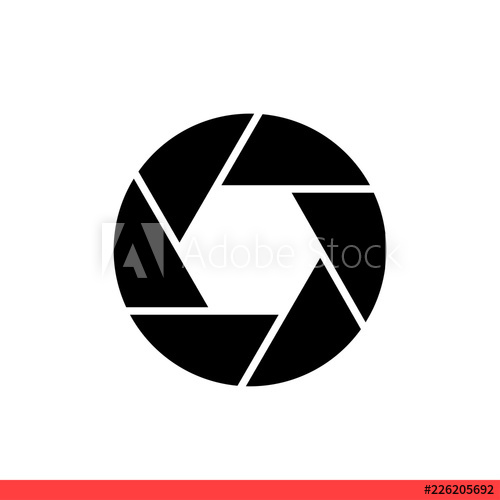 500x500 Camera Objective Vector Icon, Photo Symbol Simple, Flat Design