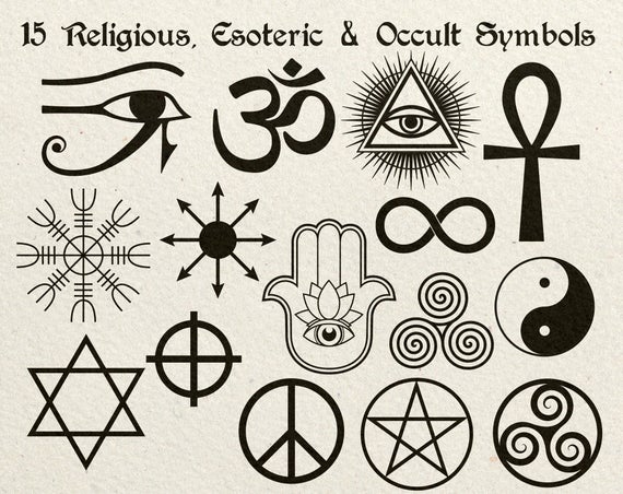 570x452 Religious Esoteric Occult Symbols Vector Clip Art Etsy