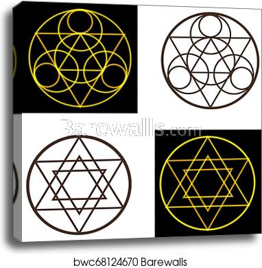 382x390 Occult Vector Symbols, Canvas Print Barewalls Posters Prints