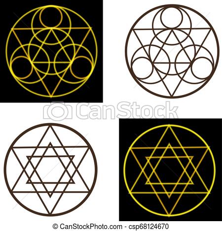 450x469 Occult Vector Symbols Set Occult Symbols And Pentacles On Black