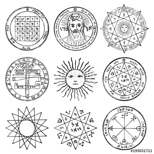 500x500 Vector Set Of Occult, Mystic, Spiritual, Esoteric Vector Symbols
