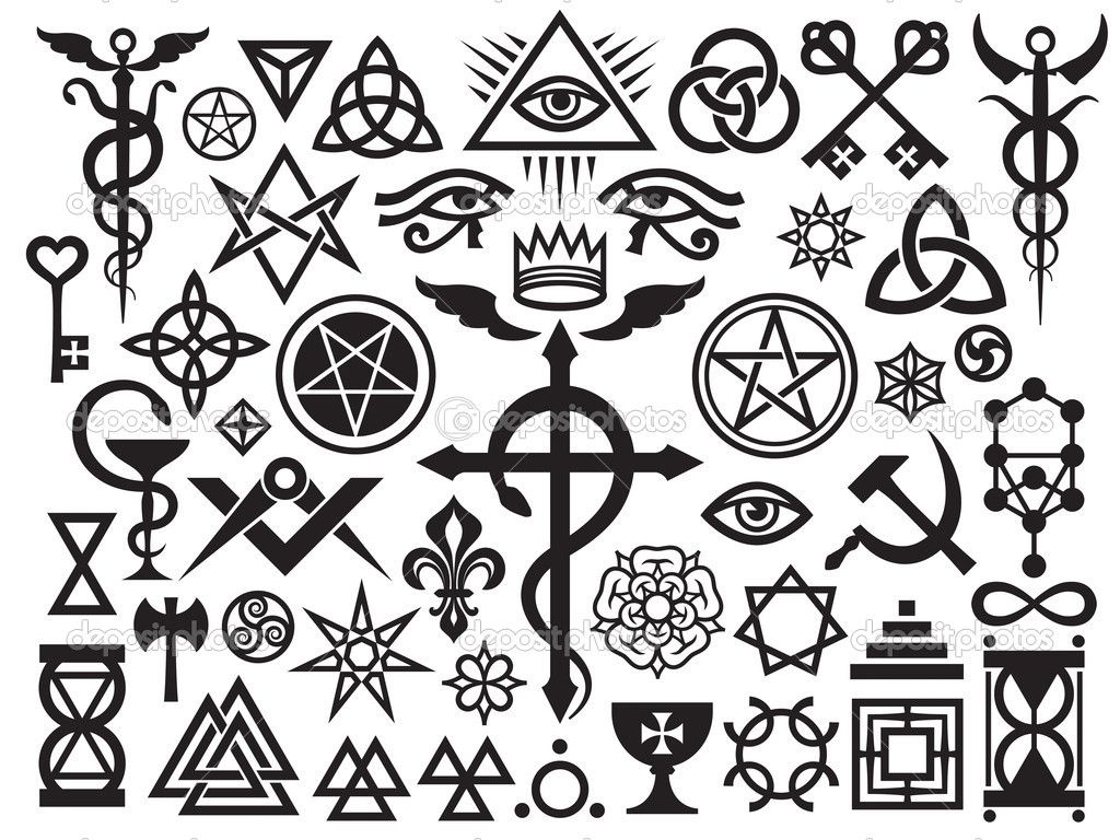 1024x768 Ancient Occult Symbols Medieval Occult Signs And Magic Stamps