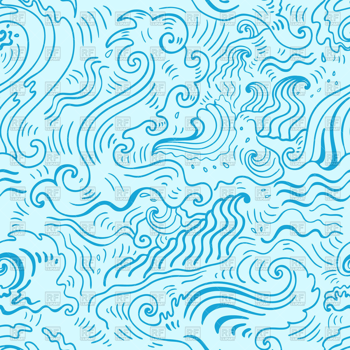 Simple Sea Waves Seamless Pattern Vector Image Of Backgrounds 1200x1200 Simple Sea Waves Seamless Pattern Vector Image Of Backgrounds