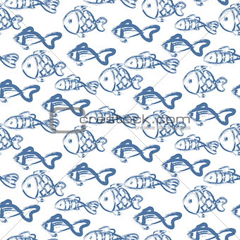 Image Hand Drawn Ocean Fish Abstract Pattern Vector 340x340 Image Hand Drawn Ocean Fish Abstract Pattern Vector