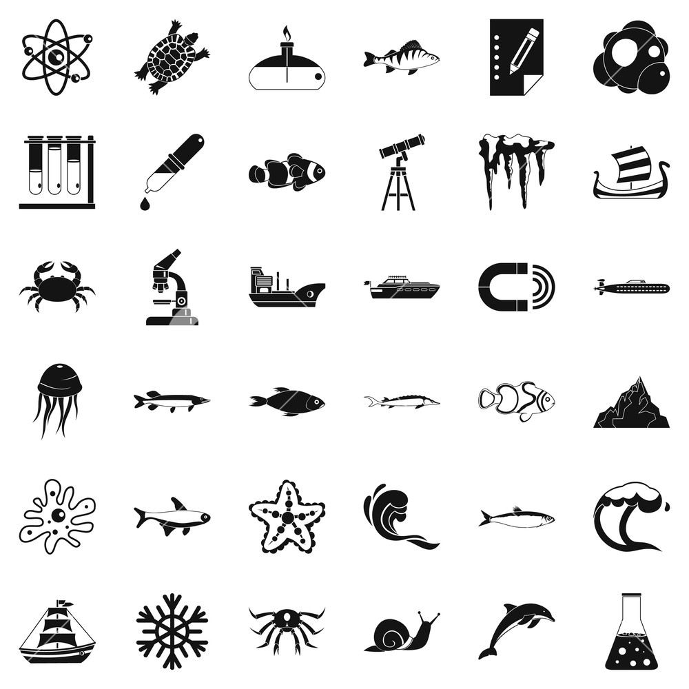 1000x1000 Care For Ocean Icons Set Simple Set Of Care For Ocean Vector