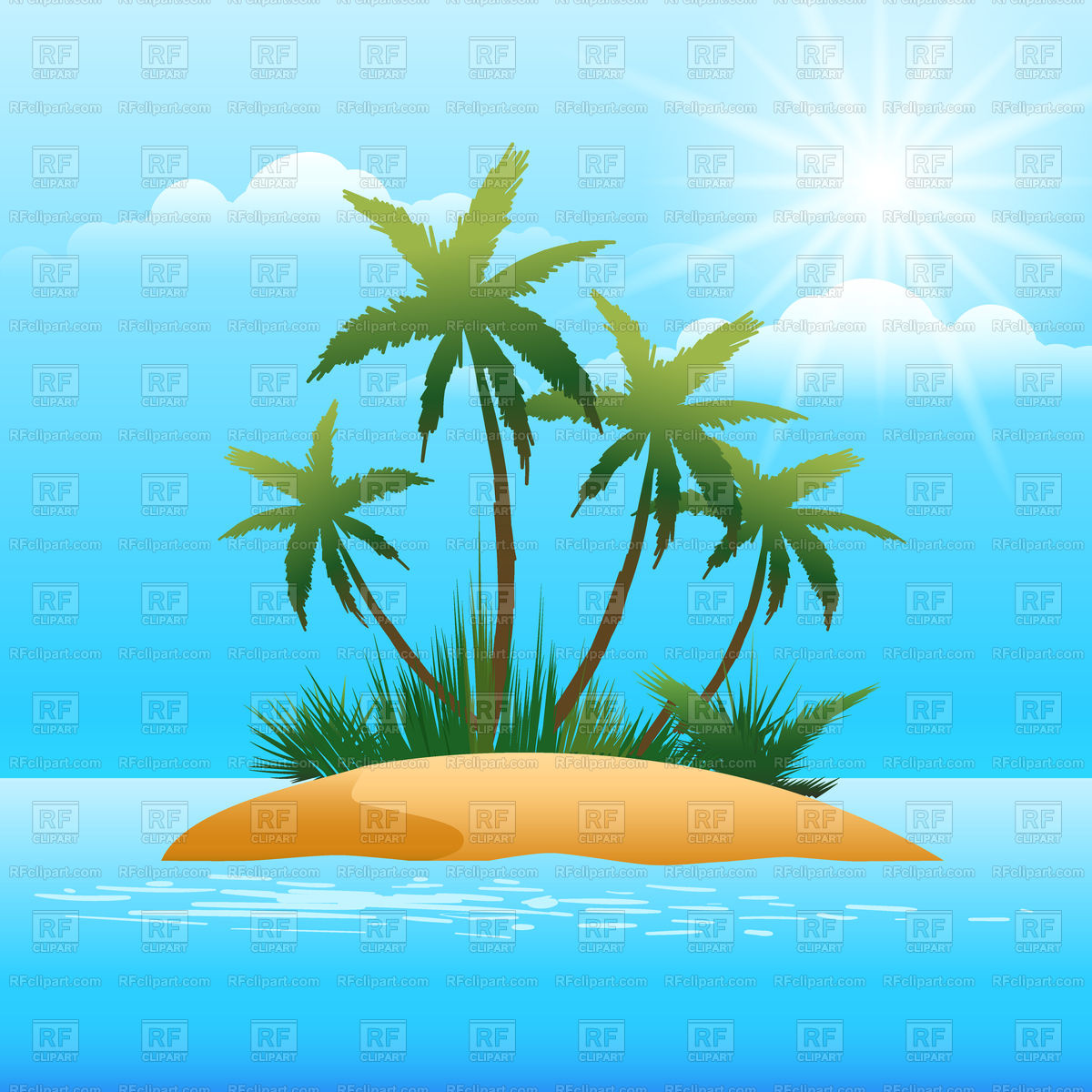 1200x1200 Small Tropical Island In The Ocean Vector Image Of Nature