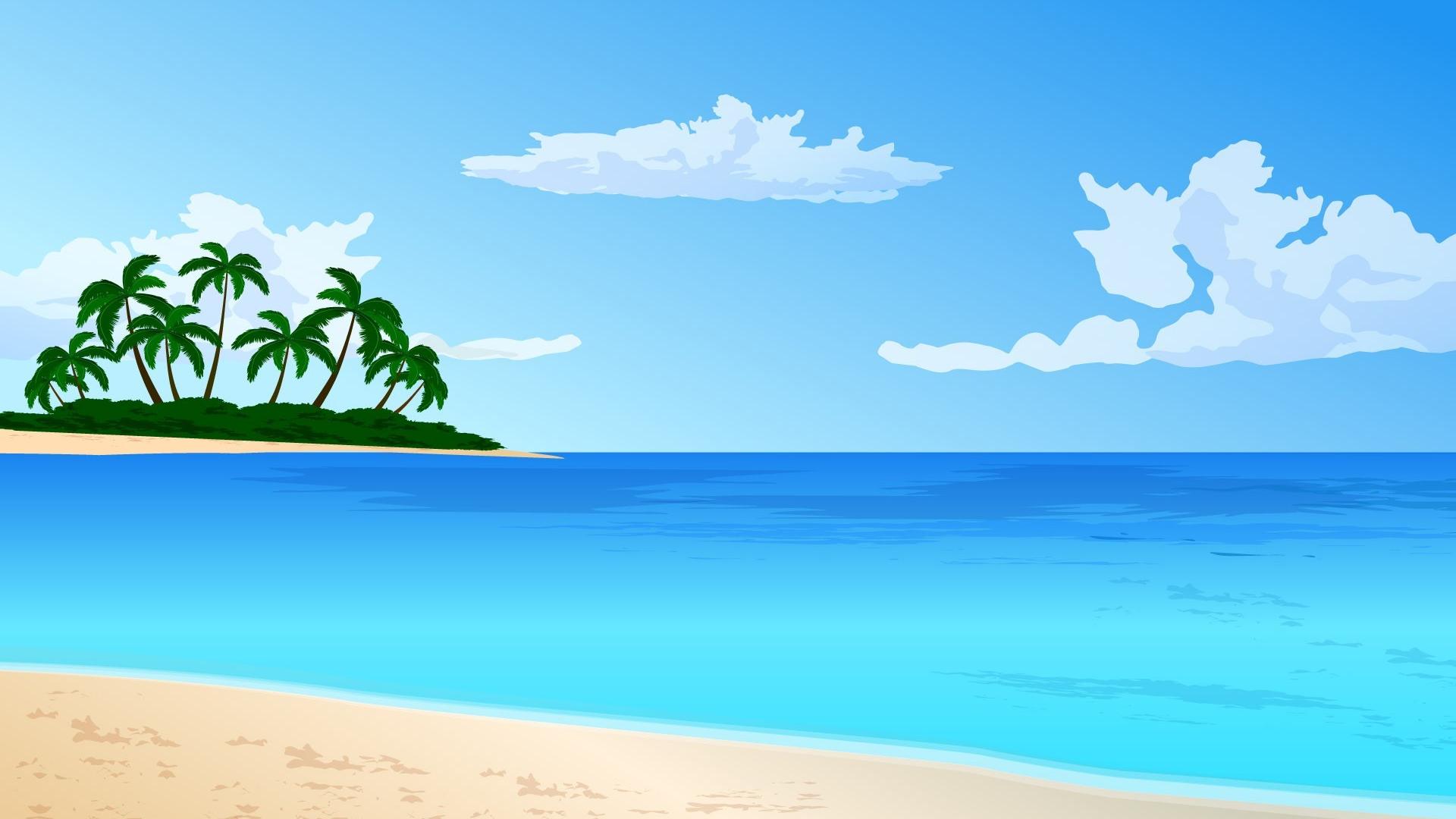 1920x1080 Ocean Vector Wallpaper