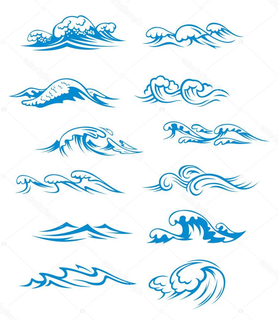 887x1023 Hd Vector Ocean Waves Vector Library Free Vector Art, Images