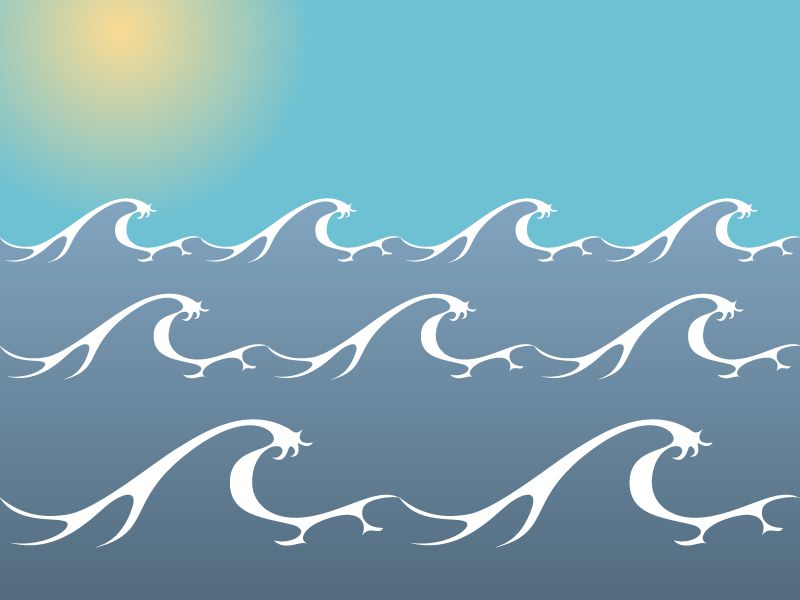 800x600 Ocean Wave Stencil Vector