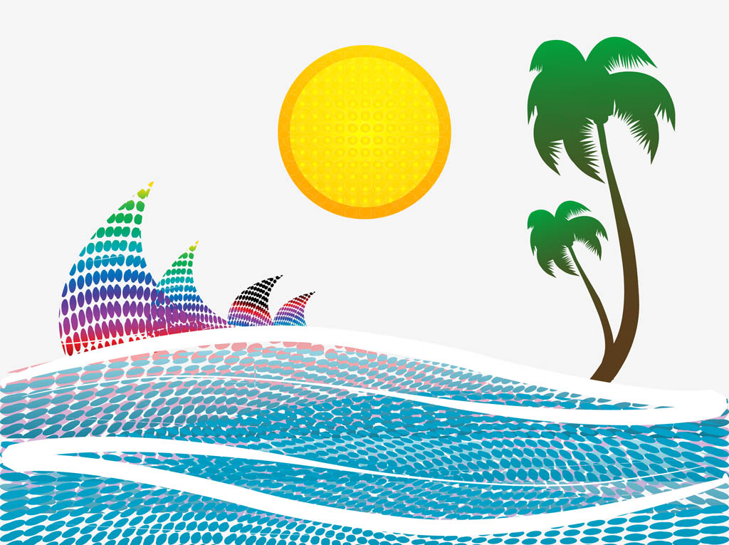 1024x765 Tropical Ocean Vector Vector Art Graphics