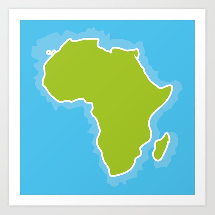 700x700 Map Of Africa Continent And Blue Ocean Vector Illustration Art