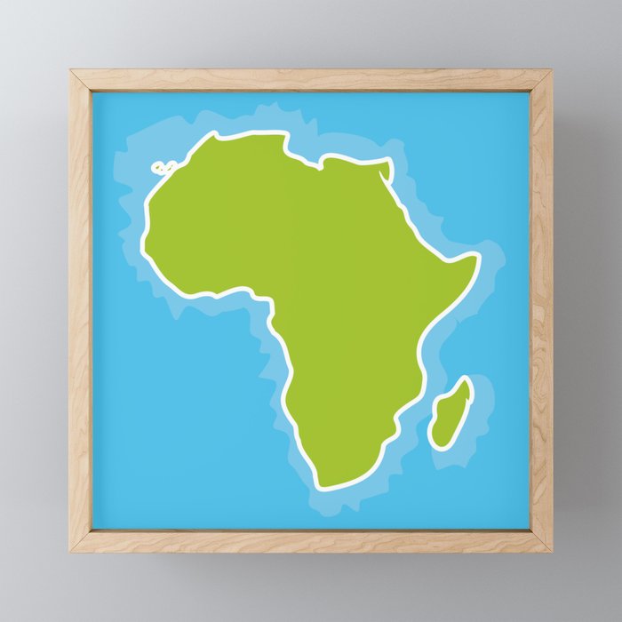 700x700 Map Of Africa Continent And Blue Ocean Vector Illustration Framed
