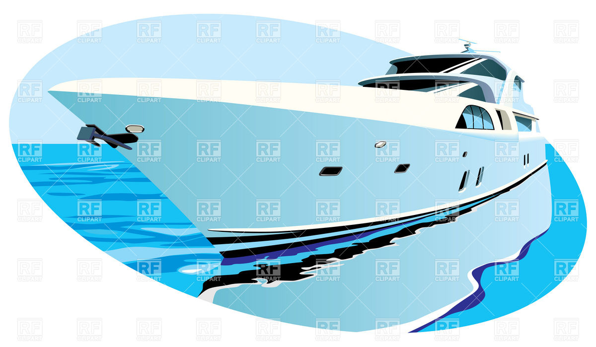 Large Luxury Yacht On Background Of Ocean Vector Image 1200x699 Large Luxury Yacht On Background Of Ocean Vector Image