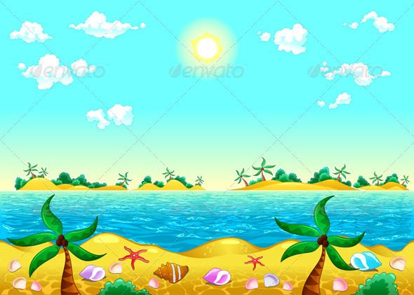 Seashore And Ocean Vector Illustration The Sides Repeat 590x421 Seashore And Ocean Vector Illustration The Sides Repeat