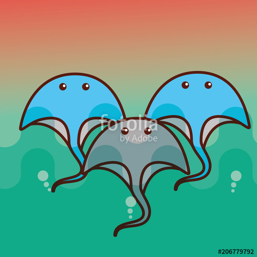 Stingray Sea Life Cartoon Ocean Vector Illustration Stock Image 500x500 Stingray Sea Life Cartoon Ocean Vector Illustration Stock Image