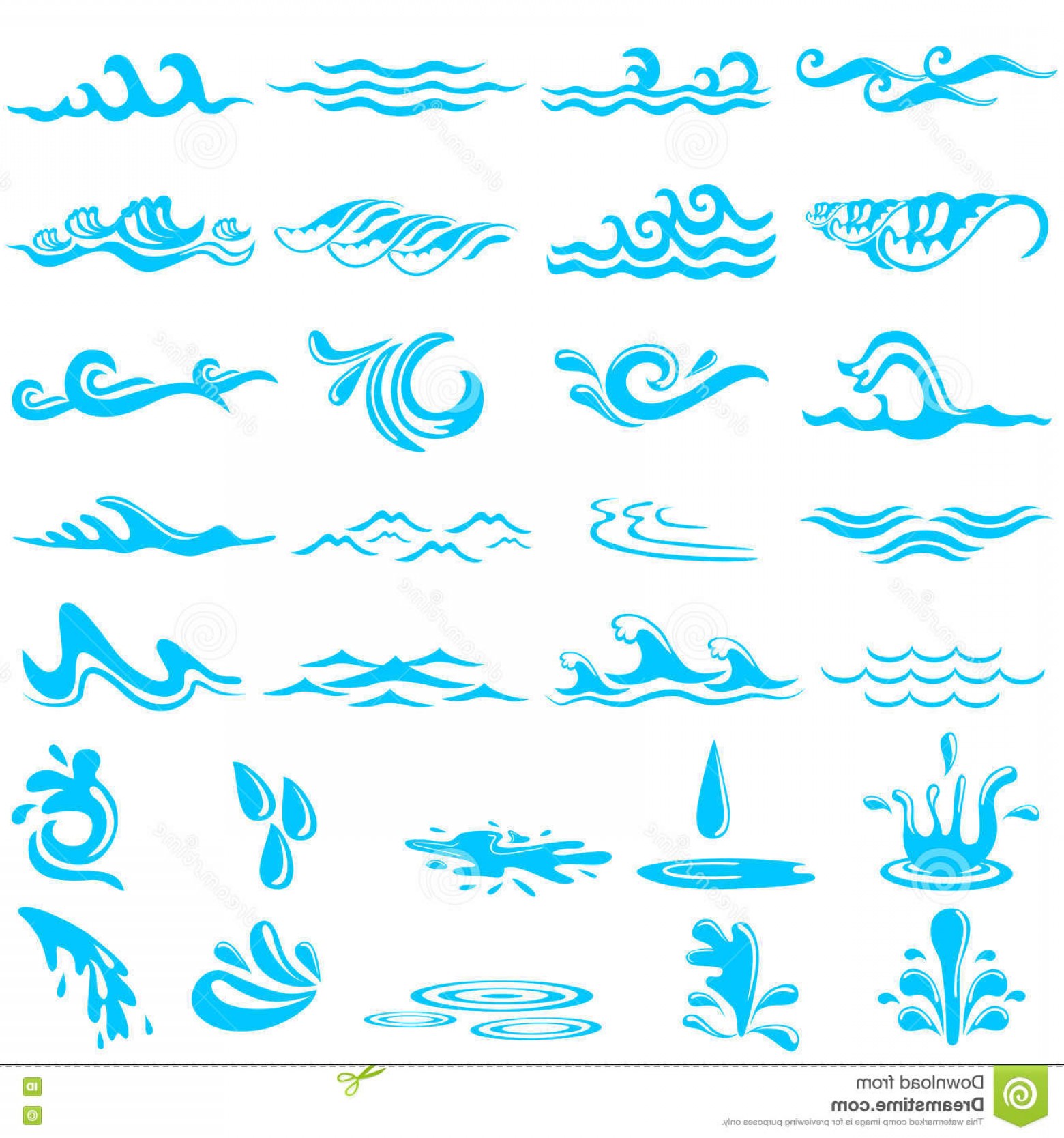 1560x1668 Stock Illustration Collection Simple Ocean Wave Vector