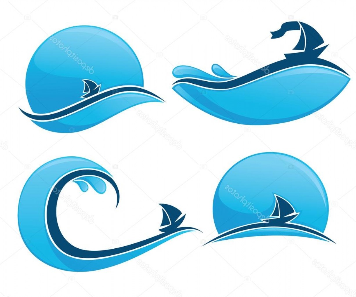 1227x1026 Stock Illustration Ocean Wave Vector Collection Images Createmepink