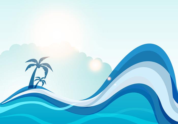 700x490 Summer Sea Wave Vector Background