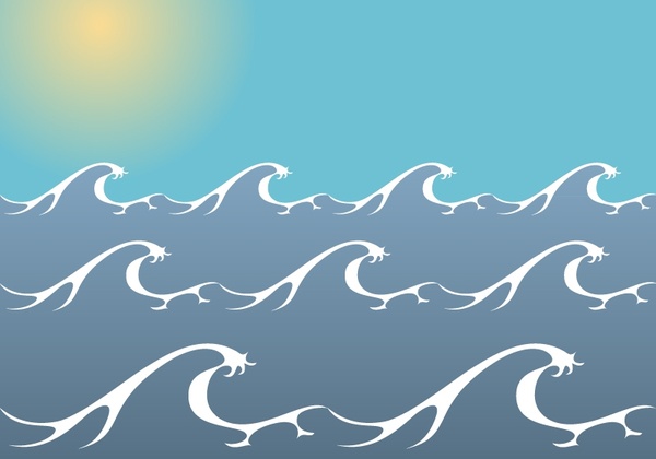 600x420 Ocean Sea Waves Vector Free Vector In Adobe Illustrator