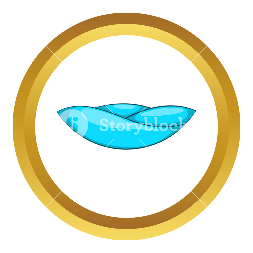 1000x1000 Ocean Wave Vector Icon In Golden Circle, Cartoon Style Isolated