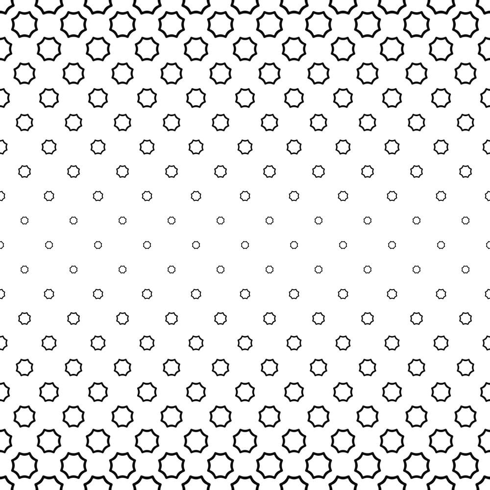 1000x1000 Black And White Curved Octagon Pattern Background Vector