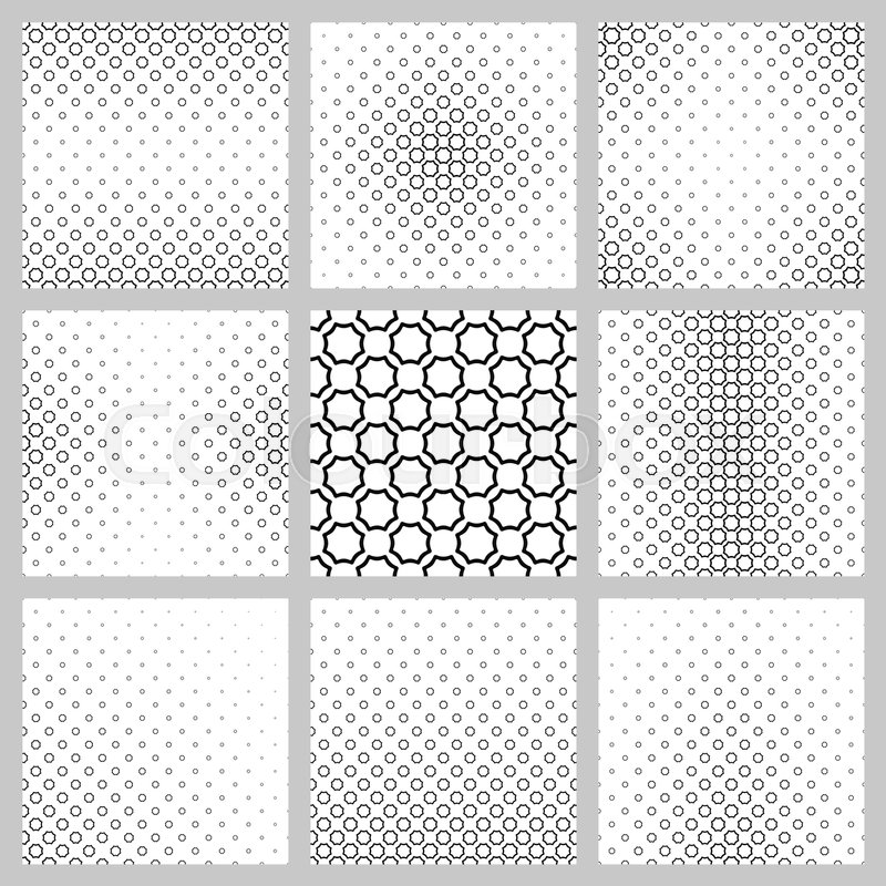 800x800 Black And White Octagon Pattern Stock Vector Colourbox