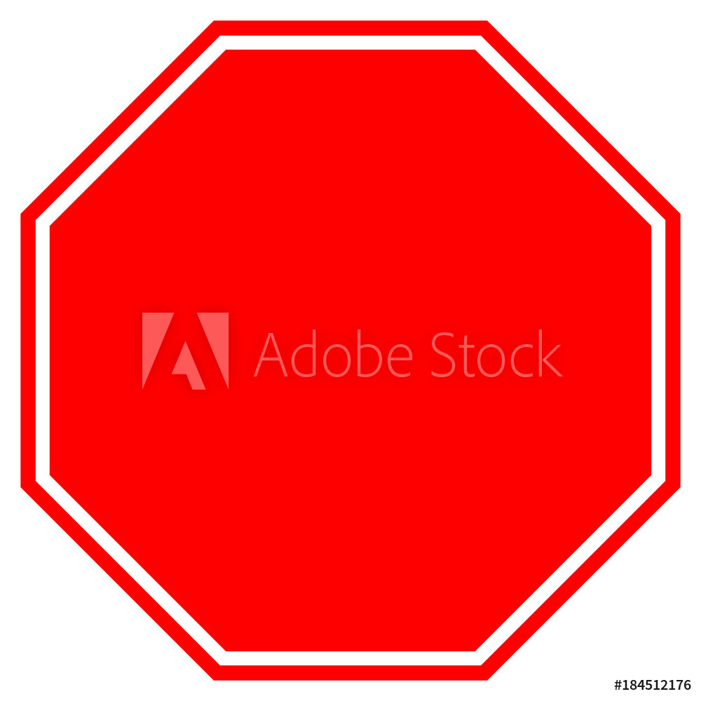 1000x1000 Photo Art Print Stop Blank Sign In Red Octagon Vector Icon
