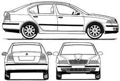 244x165 Skoda Octavia Hatchback Blueprints Free